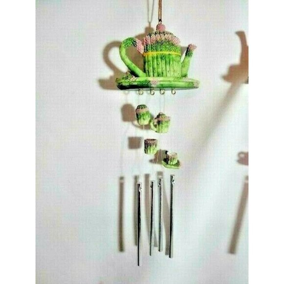 Teapot Fruit Vegetable Wind Chimes 3-Piece Banana Asparagus Orange Cups Saucers - Picture 6 of 6